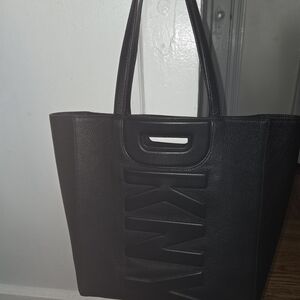 DKNY Black Embossed Logo Tote